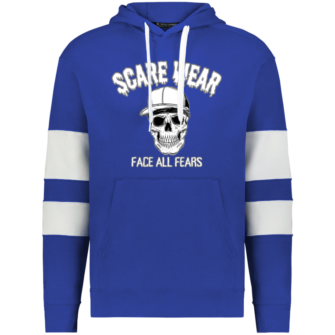ScareWear Stripe Block Sleeves Urban Skull Hoodie