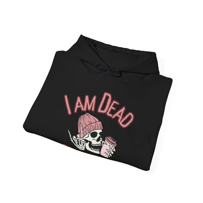 I Am Dead Without Coffee Hoodie — Cute Skull Coffee Lovers Pullover