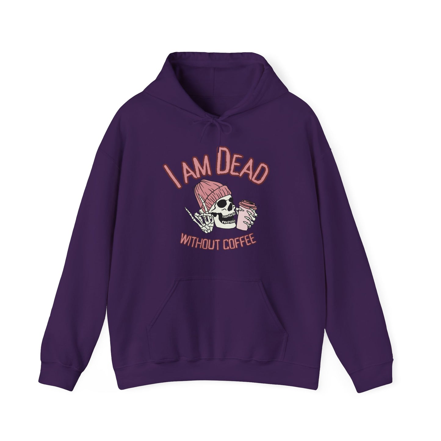 I Am Dead Without Coffee Hoodie — Cute Skull Coffee Lovers Pullover