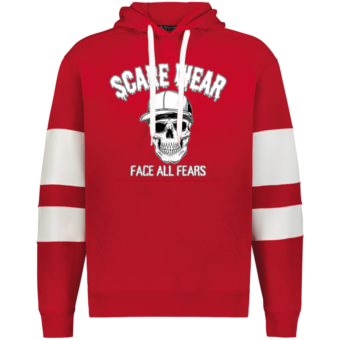 ScareWear Stripe Block Sleeves Urban Skull Hoodie